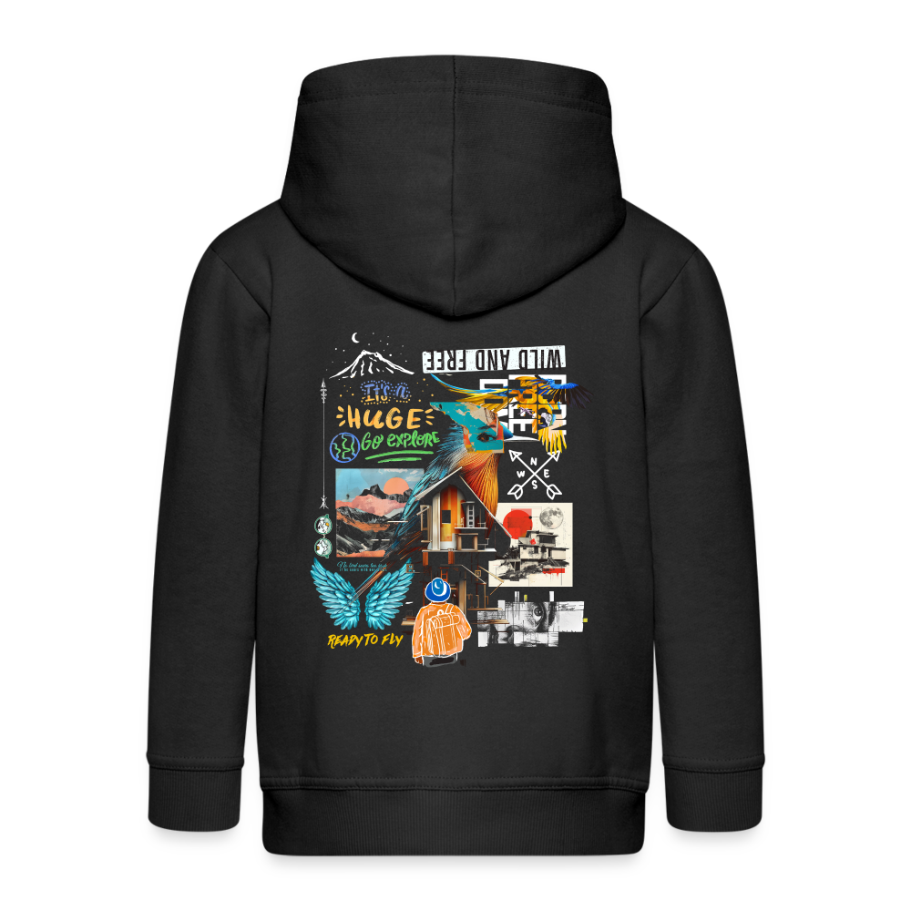 Nüwa, Wandern, 1st | Kinder Zip Hoodie - Schwarz