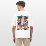 Therondir, Beten, 1st | Blaster, Oversize Bio T-Shirt, Unisex - Weiß