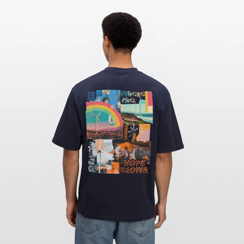 Nyxaris, Windmühle, 1st | Breezy, Oversized Unisex T-Shirt - Navy