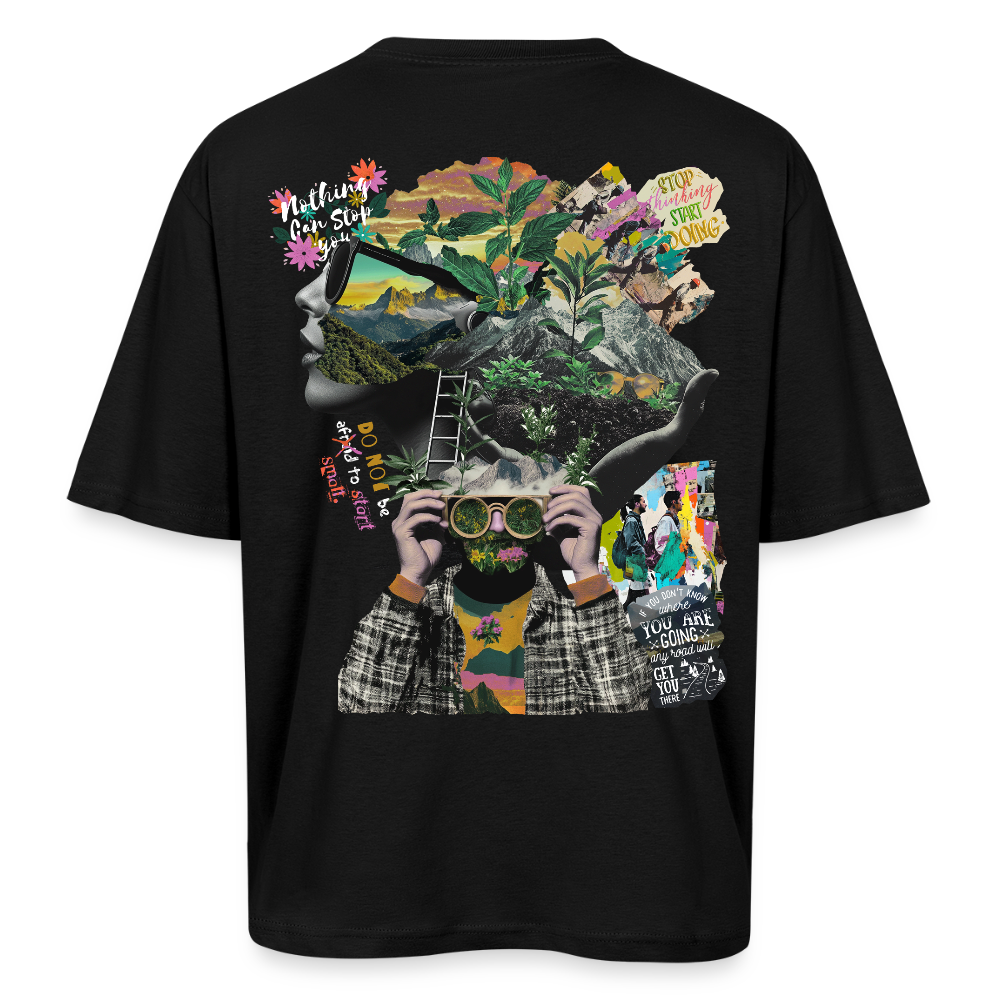 Oceani, Berge, 1st | Breezy, Oversized Unisex T-Shirt - Schwarz