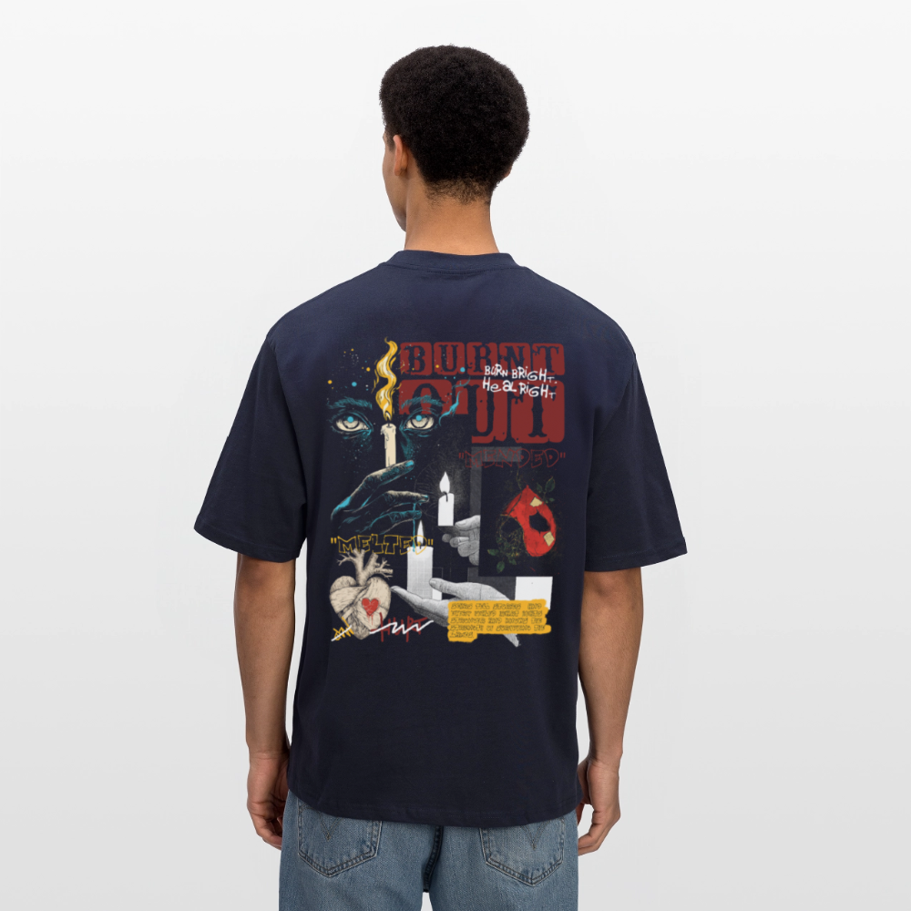 Athenia, Kerze, 1st | Breezy, Oversized Unisex T-Shirt - Navy