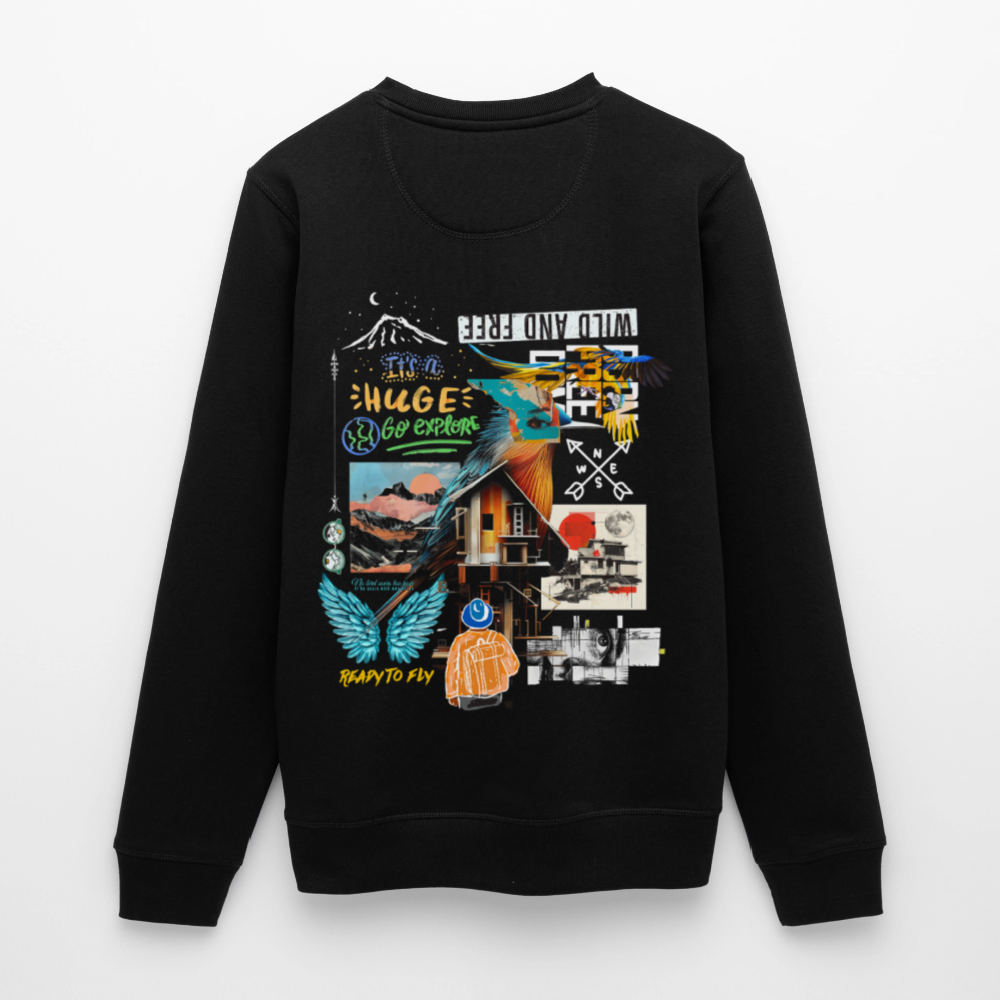 Nüwa, Wandern, 1st | Roller, Unisex Bio-Sweatshirt - Schwarz