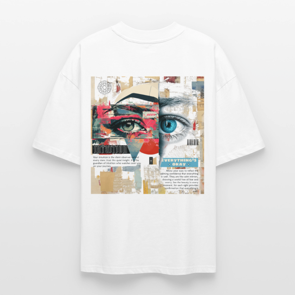 Marsyros, Augen, 1st | Blaster, Oversize Bio T-Shirt, Unisex - Weiß