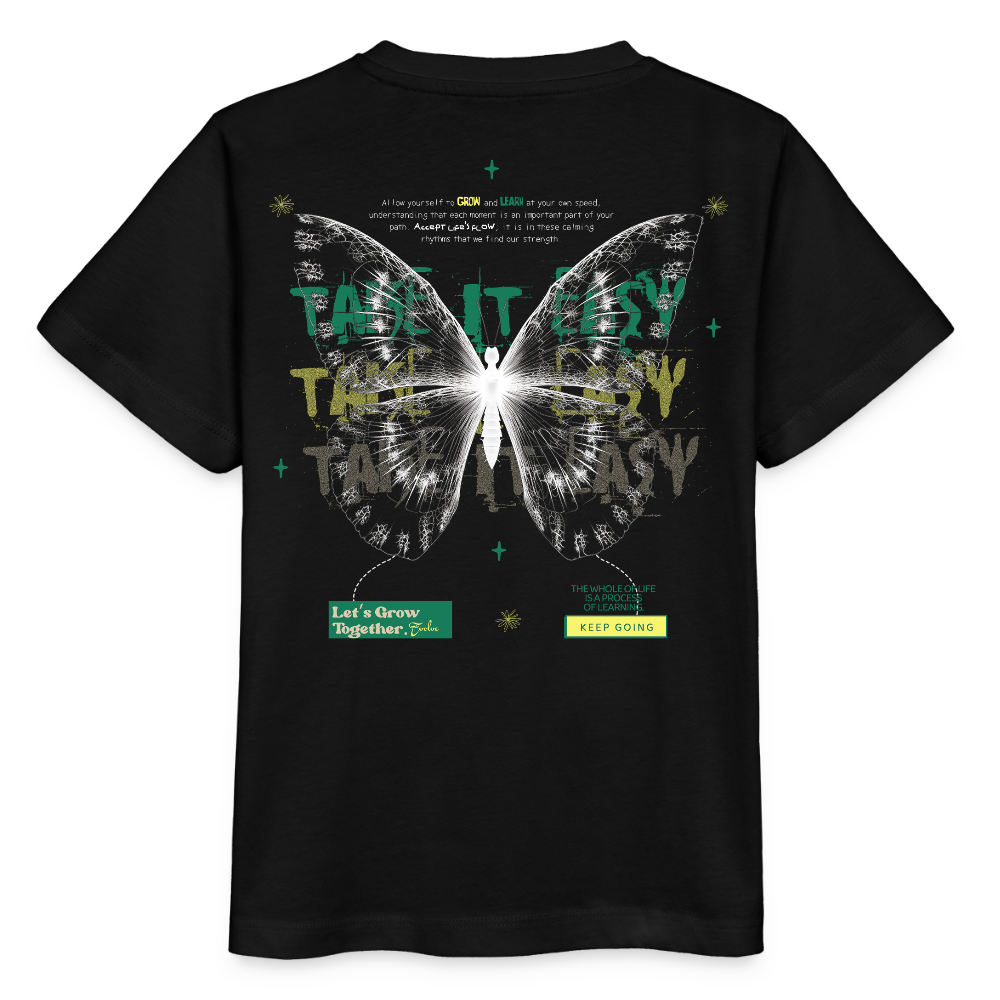 Hesinkar, Schmetterling, 1st | Kinder Bio T-Shirt - Schwarz