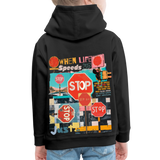 Solvarion, Stopp, 1st | Kinder Hoodie - Schwarz