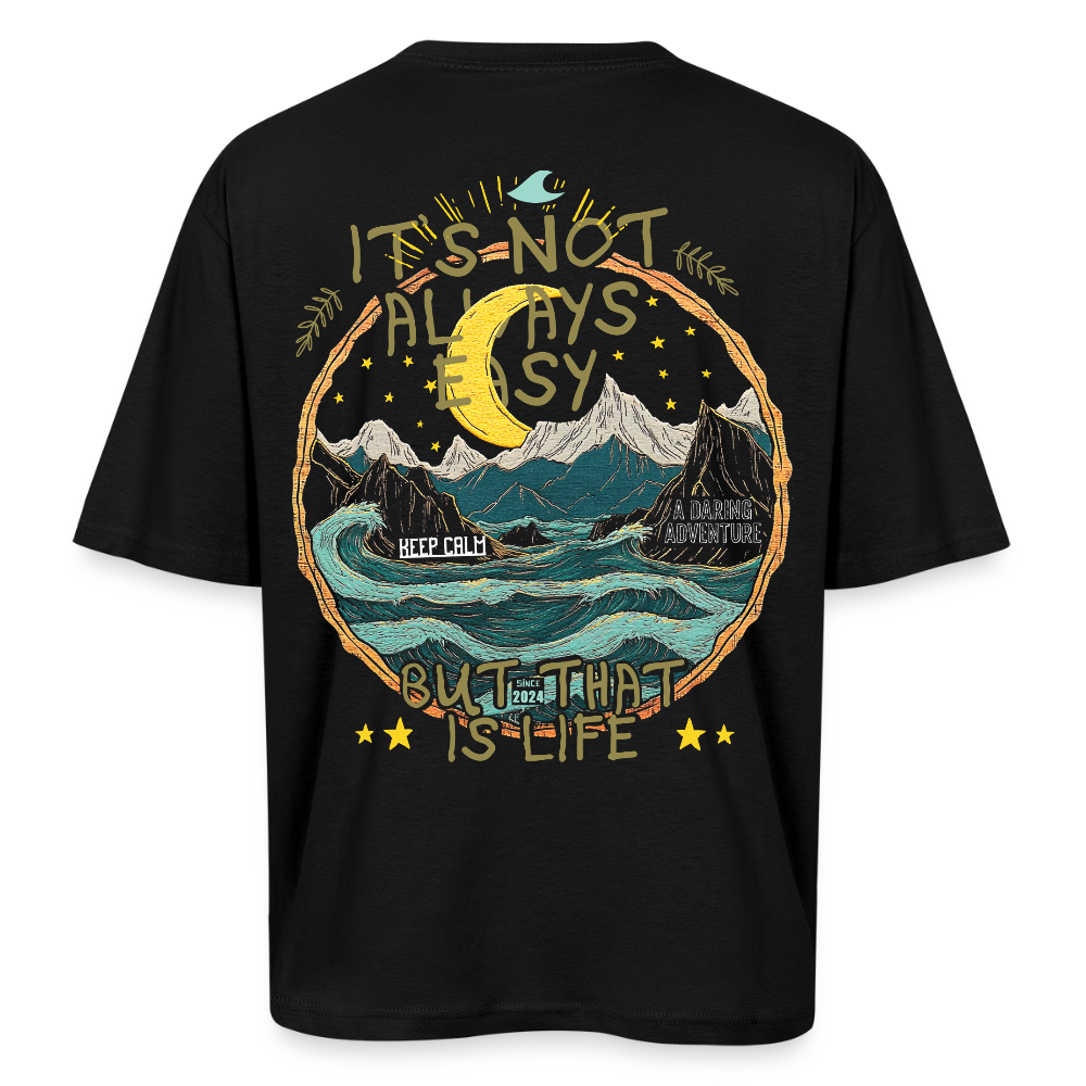 Izanami, Berge, 1st | Breezy, Oversized Unisex T-Shirt - Schwarz