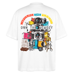 Zarethor, Kamera, 1st | Blaster, Oversize Bio T-Shirt, Unisex - Weiß