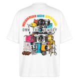 Zarethor, Kamera, 1st | Blaster, Oversize Bio T-Shirt, Unisex - Weiß