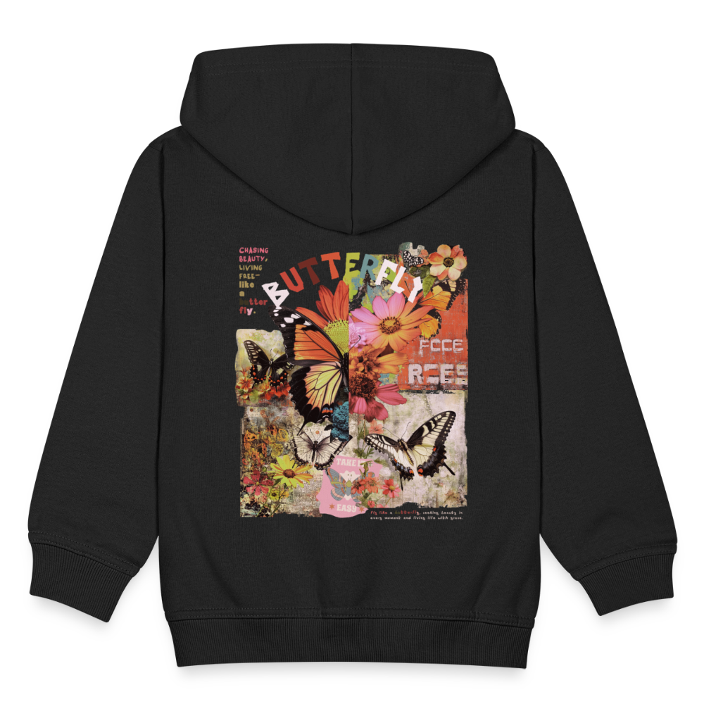Azaroth, Schmetterling, 1st | Kinder Zip Hoodie - Schwarz