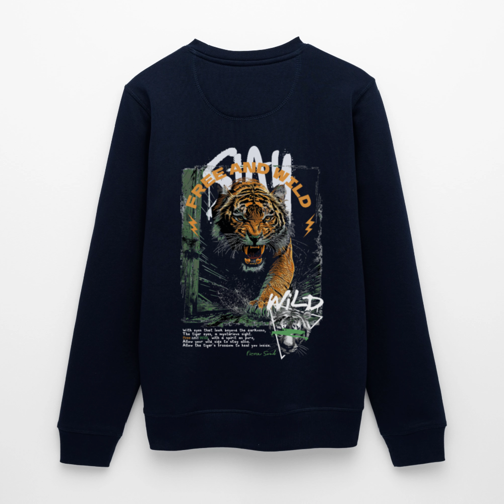 Demeter, Tiger, 1st | Roller, Unisex Bio-Sweatshirt - Navy