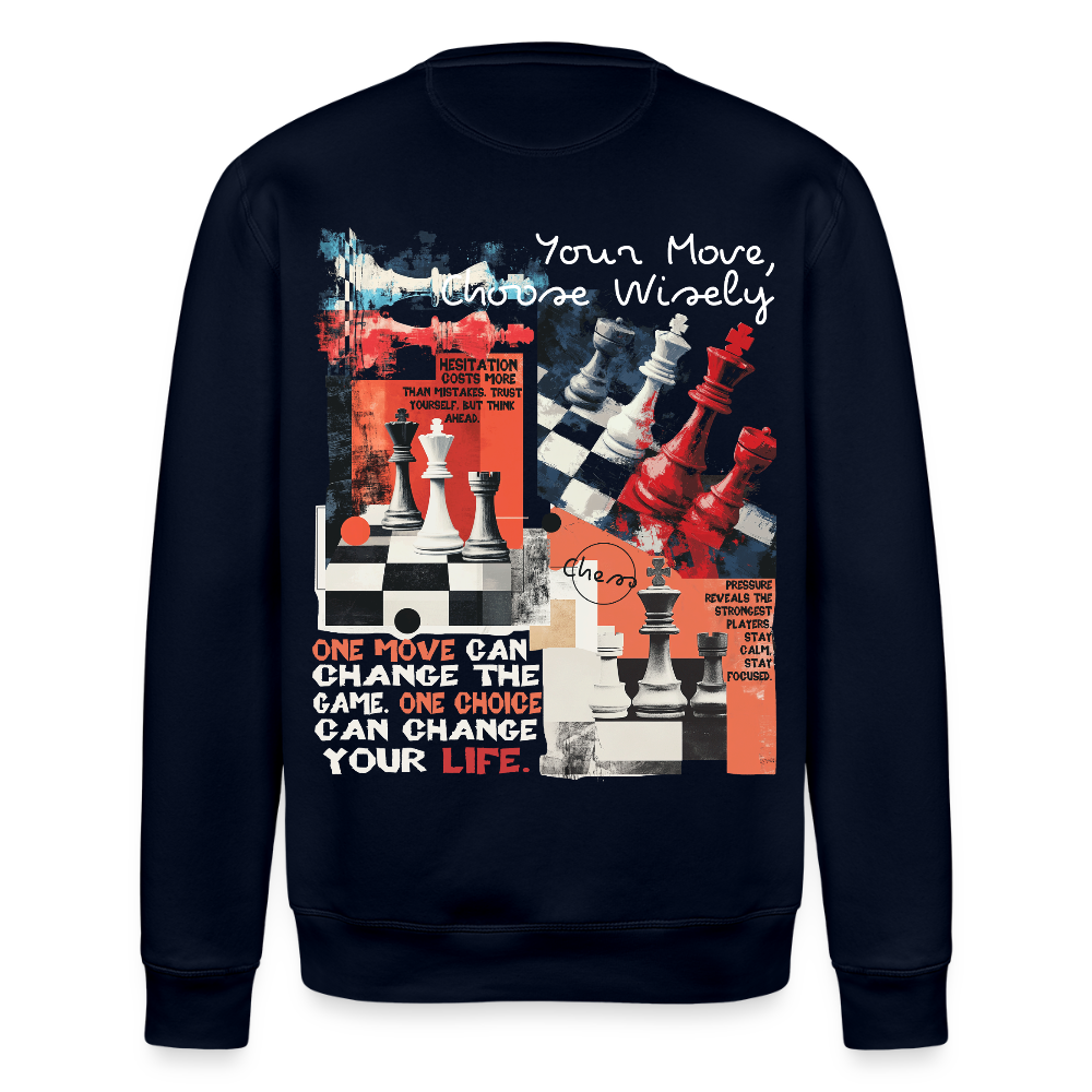 Heraa, Schach, 1st | Roller, Unisex Bio-Sweatshirt - Navy