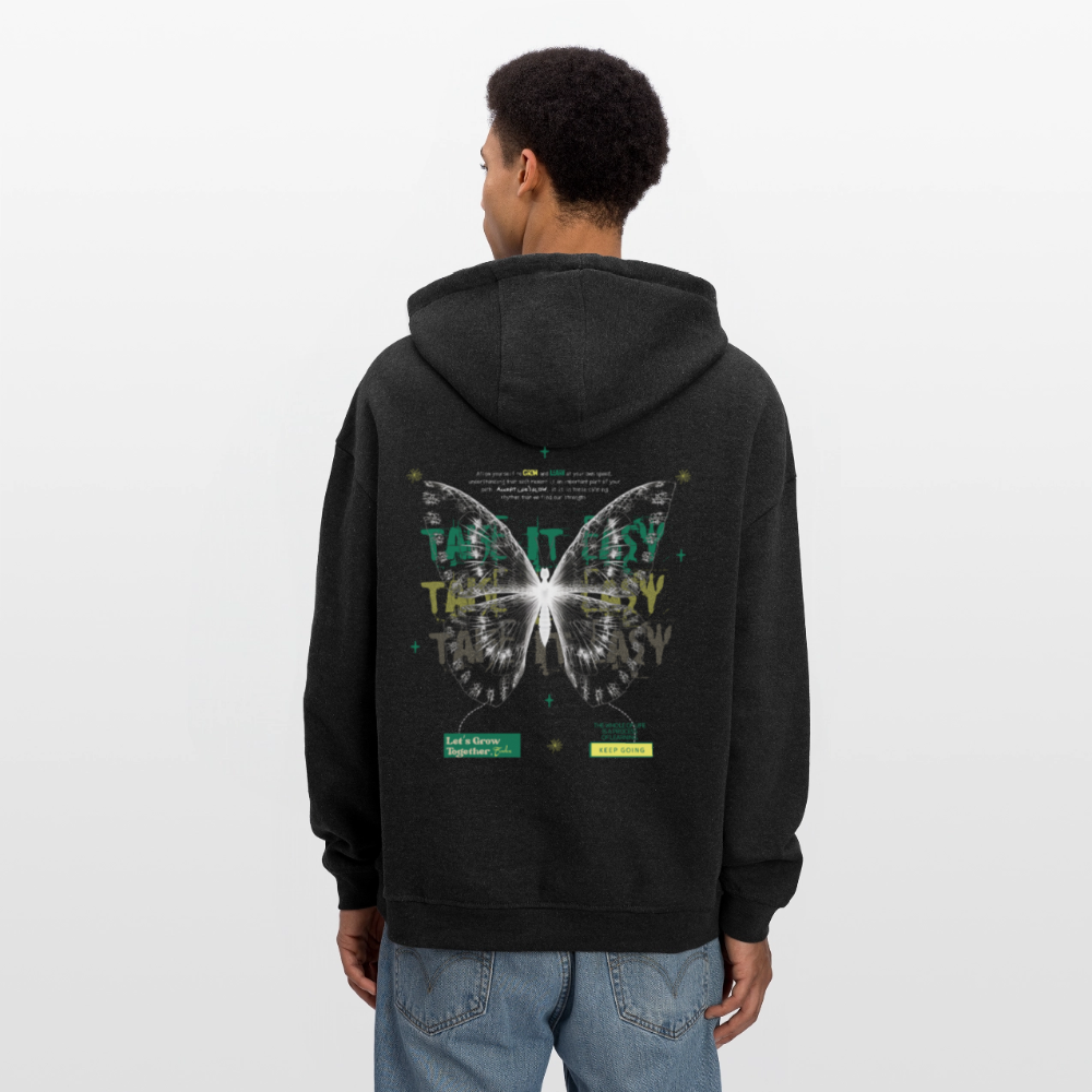 Hesinkar, Schmetterling, 1st | Freshhood, Oversized Unisex Hoodie - Anthrazit