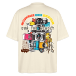 Zarethor, Kamera, 1st | Blaster, Oversize Bio T-Shirt, Unisex - Weißgrau