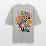Aresia, Zebra, 1st | Blaster, Oversize Bio T-Shirt, Unisex - Grau meliert