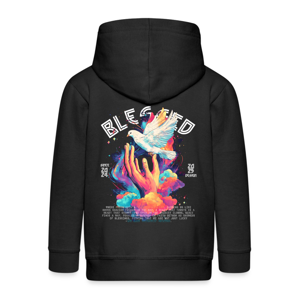 Posei, Taube, 1st | Kinder Zip Hoodie - Schwarz