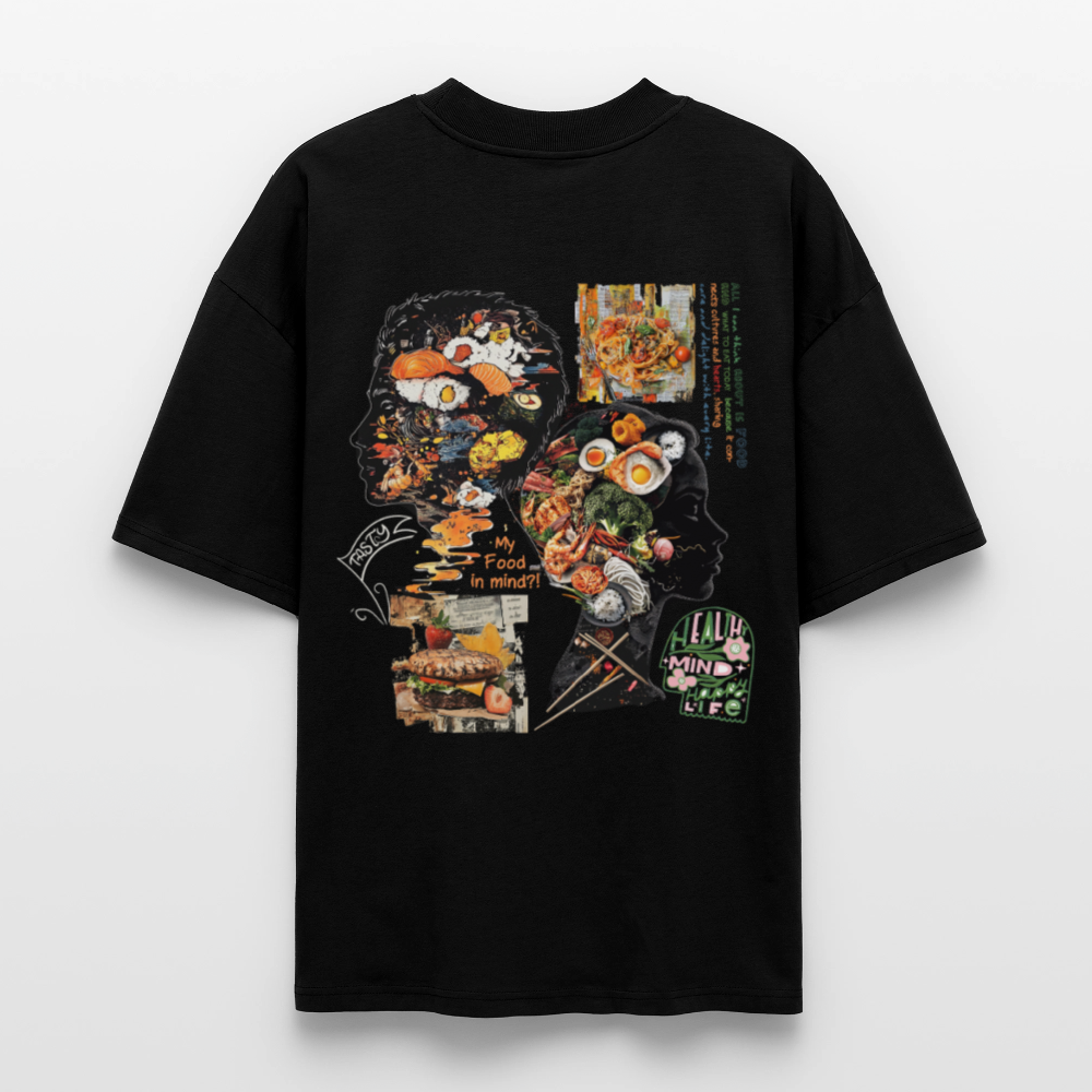 Atalantan, Essen, 1st | Blaster, Oversize Bio T-Shirt, Unisex - Schwarz