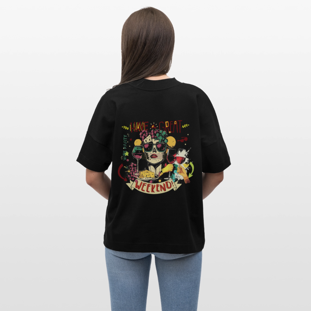 Ruh, Trauben, 1st | Blaster, Oversize Bio T-Shirt, Unisex - Schwarz