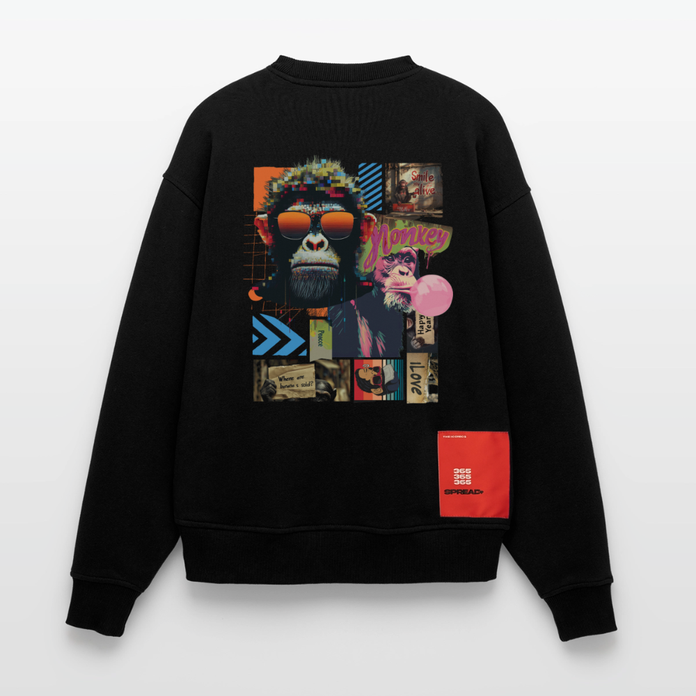 Perîzar, Affen, 1st | Heavyweight Oversized Bio Sweater, Unisex - SOLID BLACK