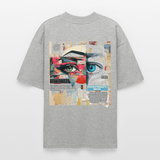 Marsyros, Augen, 1st | Blaster, Oversize Bio T-Shirt, Unisex - Grau meliert