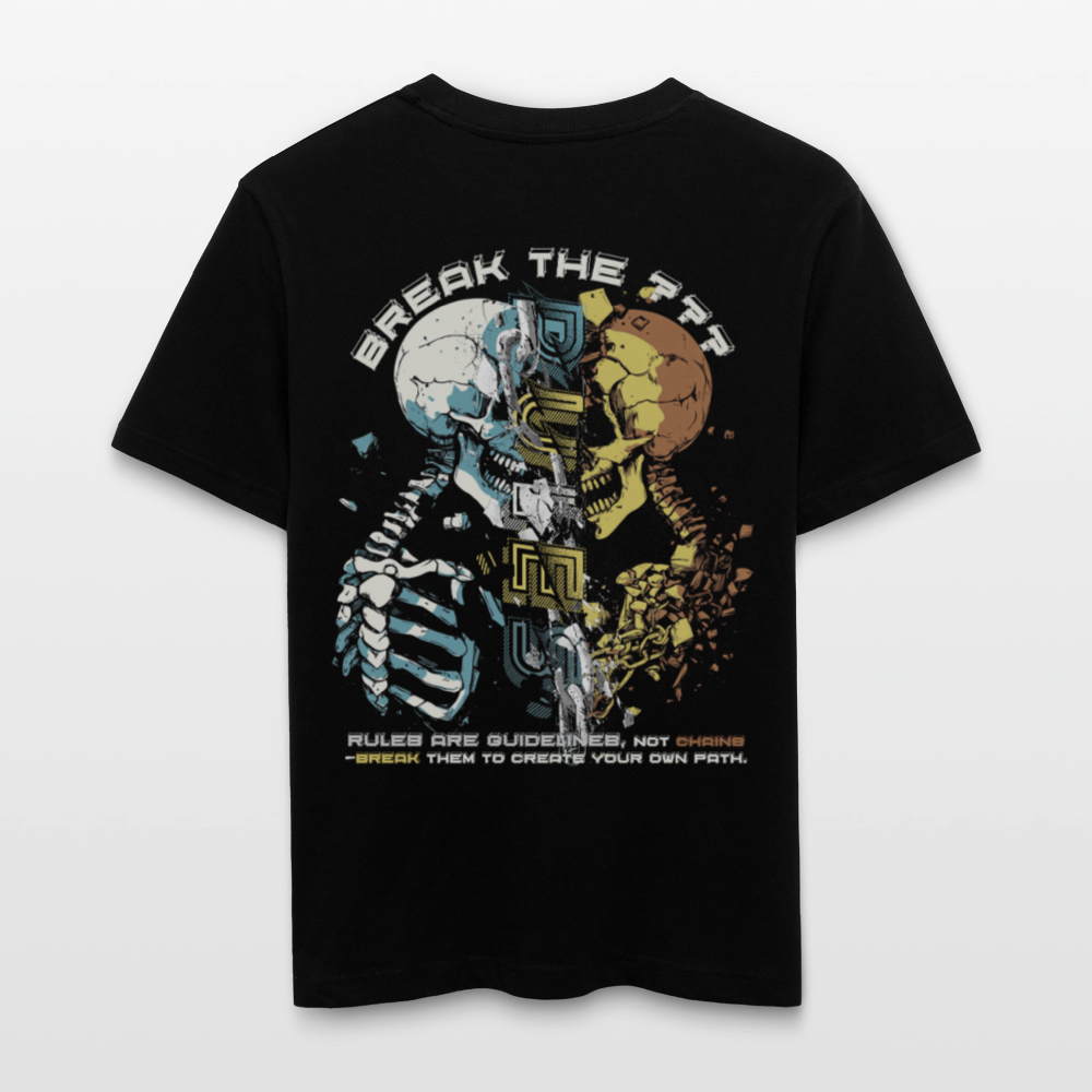 Fujin, Totenkopf, 1st | Essential, Relaxed Fit Unisex Bio T-Shirt - Schwarz