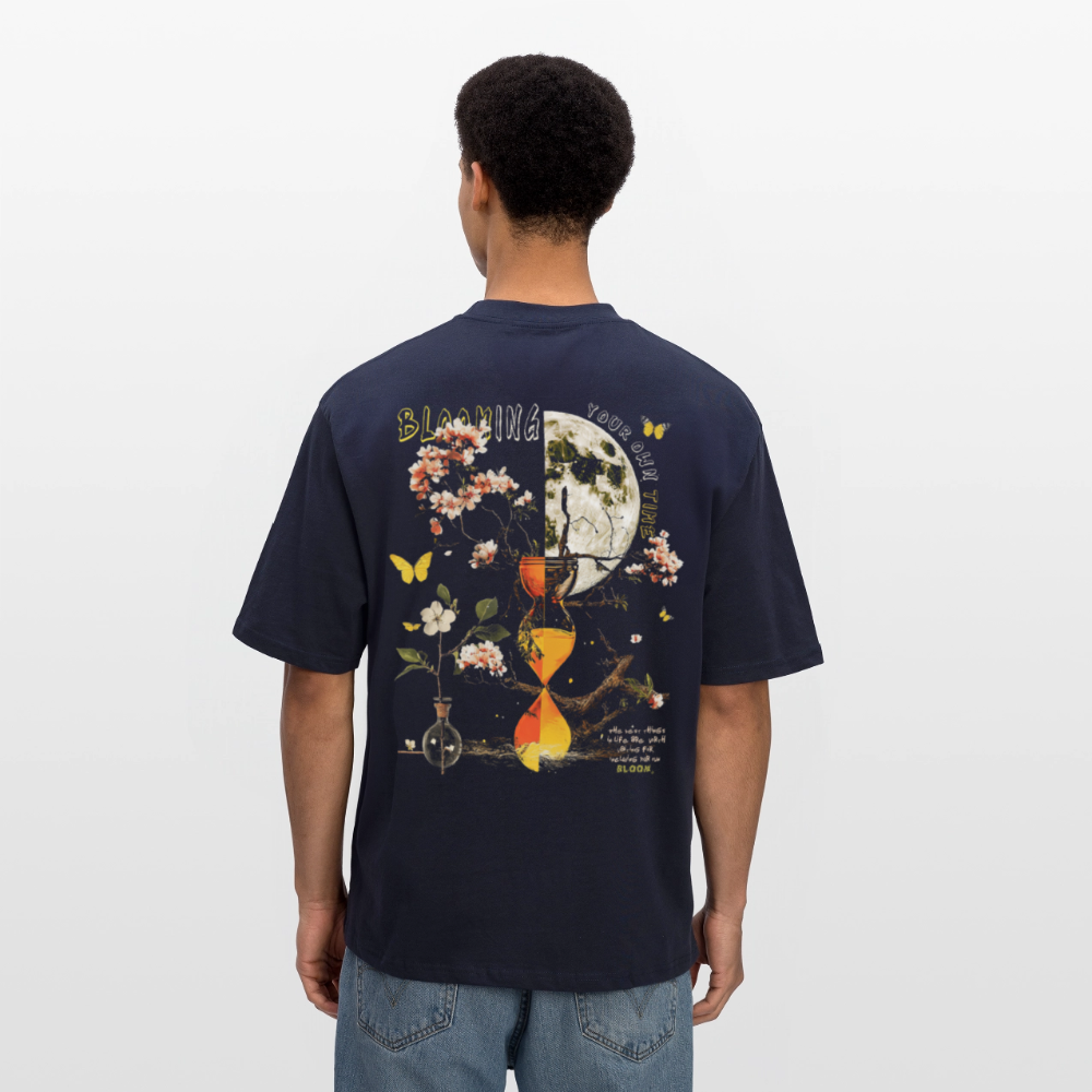Tsukuyomi, Sanduhr, 1st | Breezy, Oversized Unisex T-Shirt - Navy