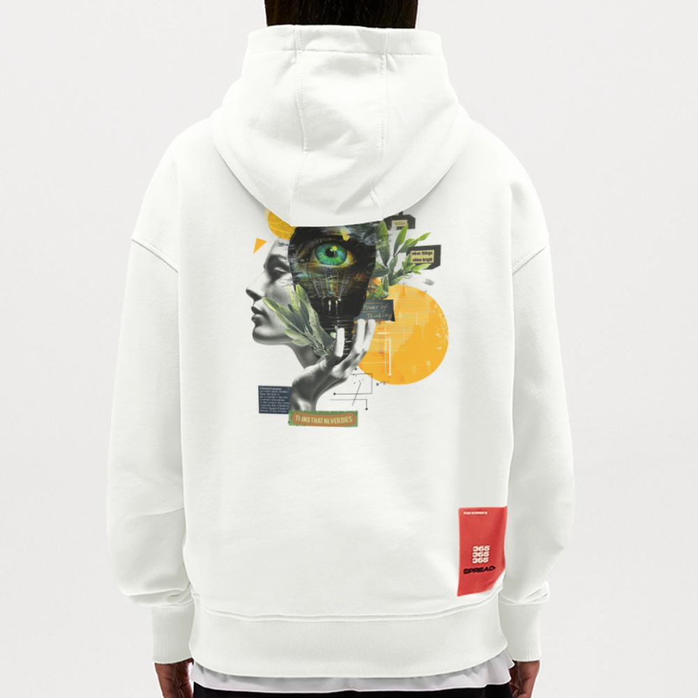 Stellara, Glühbirne, 1st | Heavyweight Oversized Bio Hoodie, Unisex - OFF WHITE