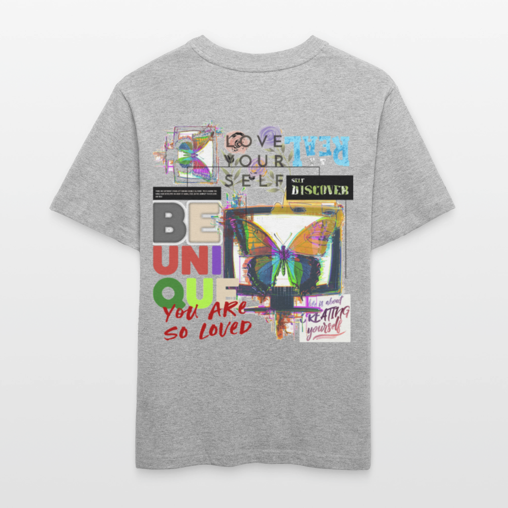 Orvathar, Fernseher, 1st | Essential, Relaxed Fit Unisex Bio T-Shirt - Grau meliert
