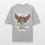Amaterasu , Engelsflügel, 1st | Blaster, Oversize Bio T-Shirt, Unisex - Grau meliert