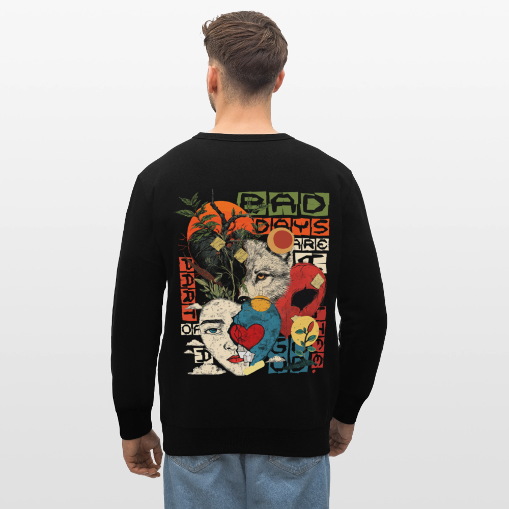Eosan, Wolf, 1st | Roller, Unisex Bio-Sweatshirt - Schwarz