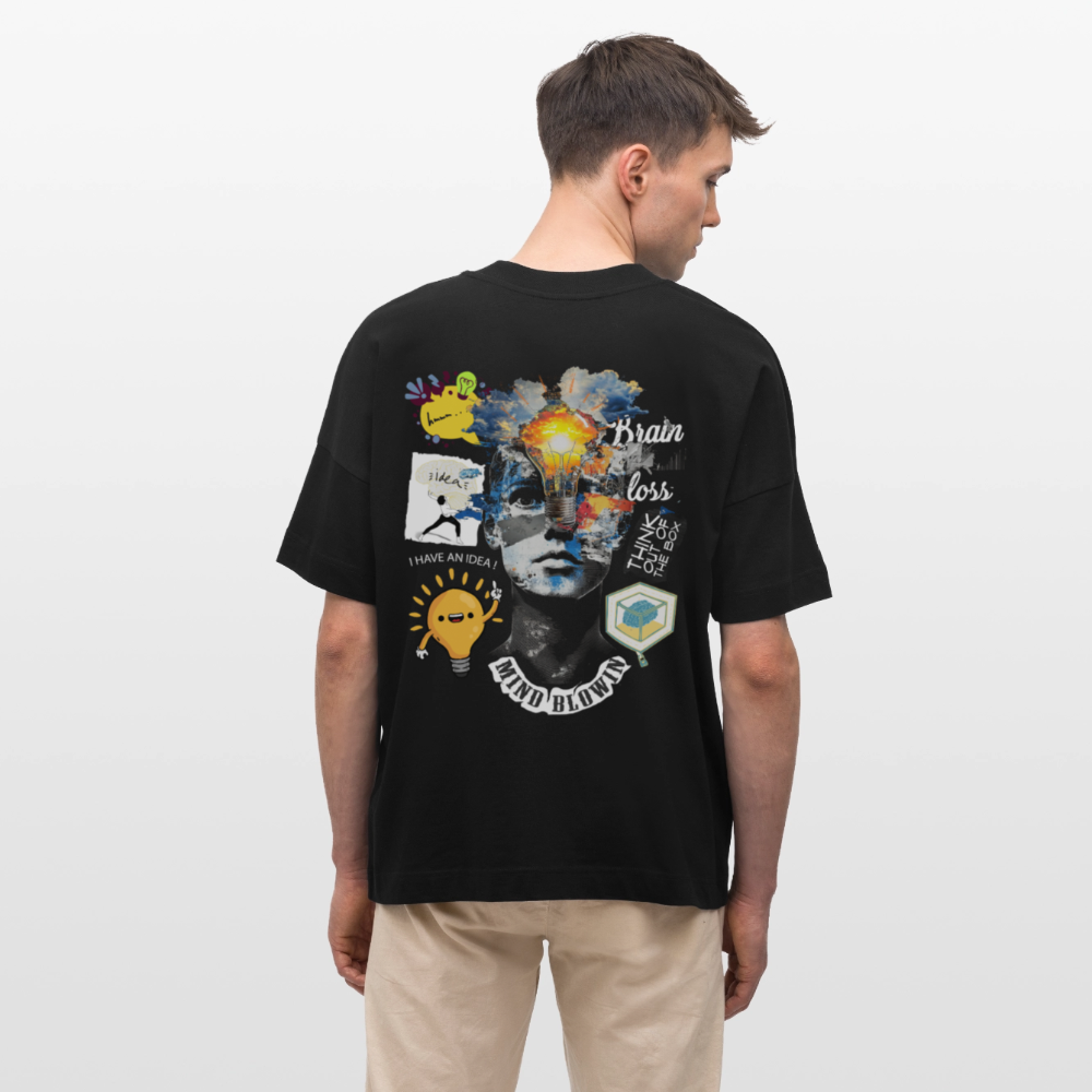 Rhean, Glühbirne, 1st | Blaster, Oversize Bio T-Shirt, Unisex - Schwarz