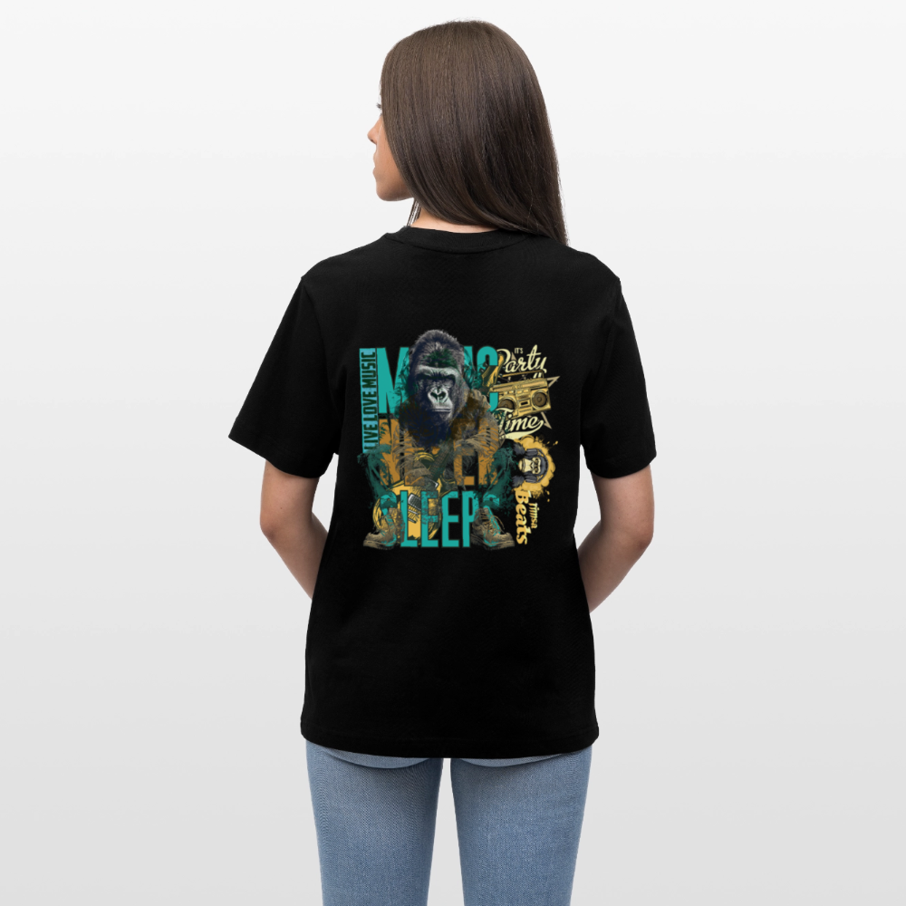 Herakles, Gorilla, 1st | Essential, Relaxed Fit Unisex Bio T-Shirt - Schwarz