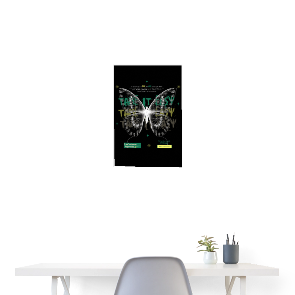 Hesinkar, Schmetterling, 1st | Poster 40x60 cm - Weiß