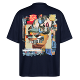 Seraphion2, Gesichter, 1st | Blaster, Oversize Bio T-Shirt, Unisex - Navy