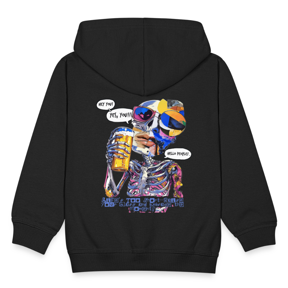 Vorthalos, Skelet, 1st | Kinder Zip Hoodie - Schwarz