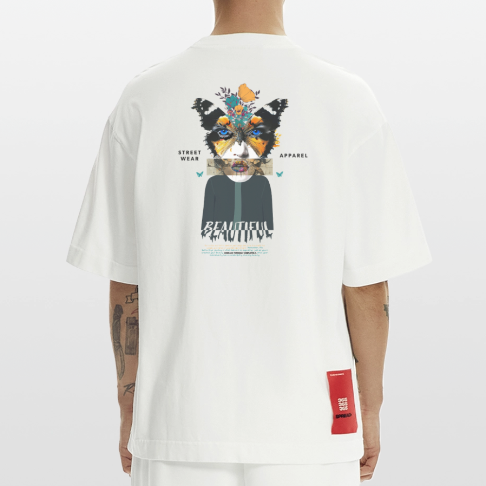Siriothis, Schmetterling, 1st | Heve, Heavyweight Oversized Bio T-Shirt, Unisex - OFF WHITE