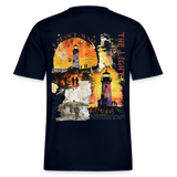 Morian, Leuchtturm, 1st | Essential, Relaxed Fit Unisex Bio T-Shirt - Navy