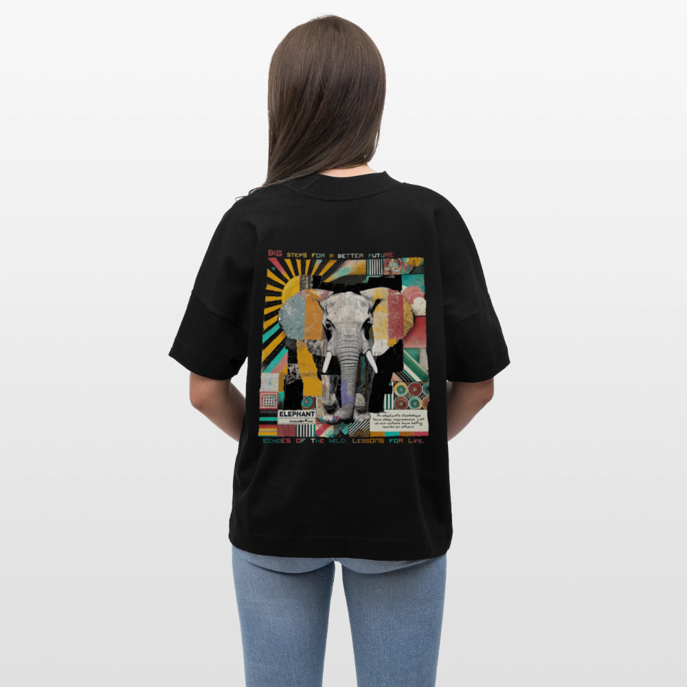 Thanatain, Elefant, 1st | Blaster, Oversize Bio T-Shirt, Unisex - Schwarz