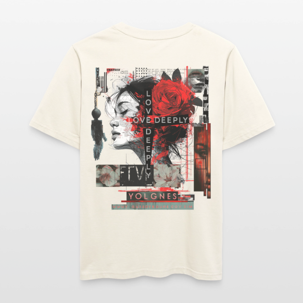 Dracorius, Liebe, 1st | Essential, Relaxed Fit Unisex Bio T-Shirt - Naturweiß 