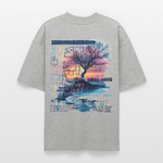Oblivar, Baum, 1st | Blaster, Oversize Bio T-Shirt, Unisex - Grau meliert
