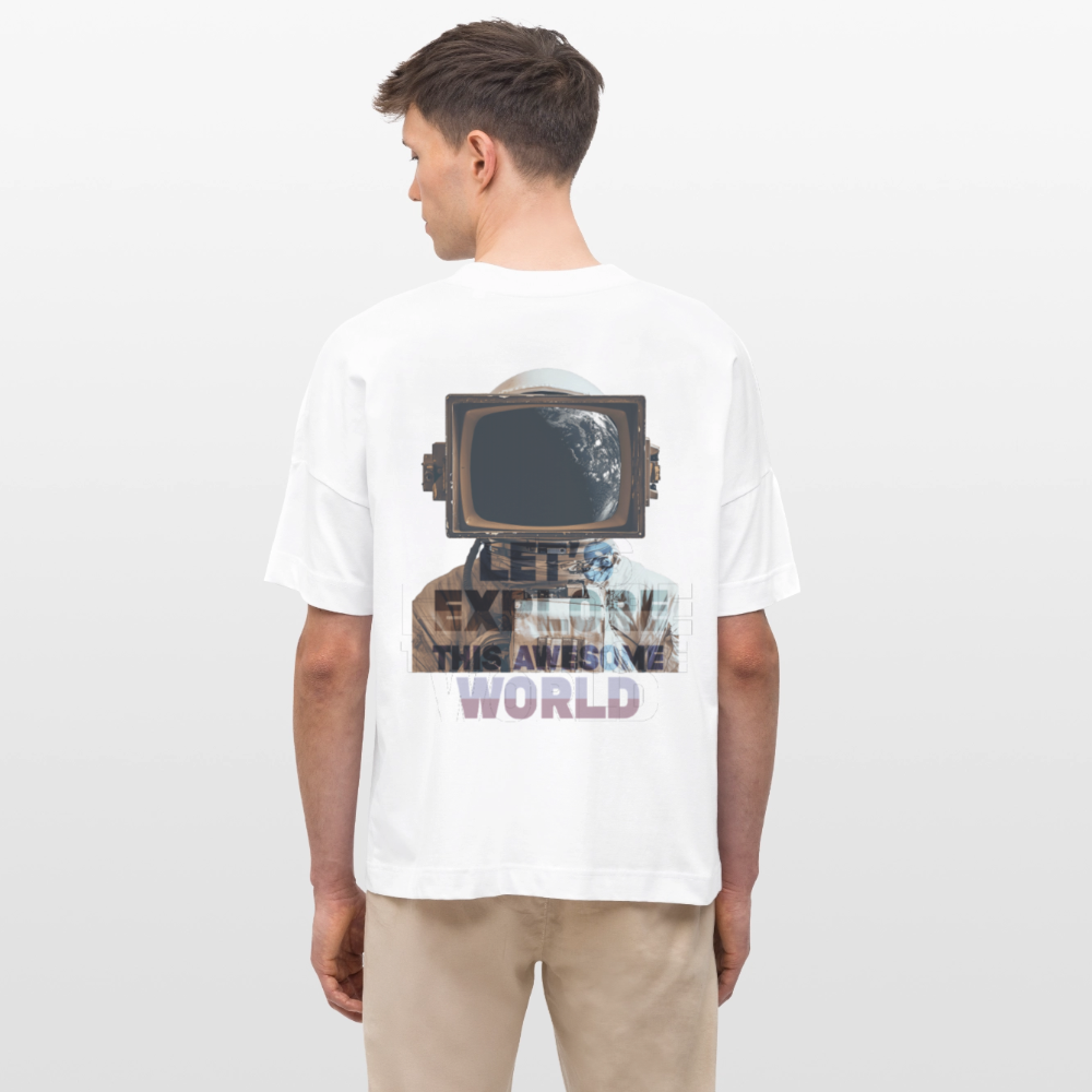 Denebris, Astronaut, 1st | Blaster, Oversize Bio T-Shirt, Unisex - Weiß