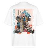 Zephiron2, Schloss, 1st | Blaster, Oversize Bio T-Shirt, Unisex - Weiß