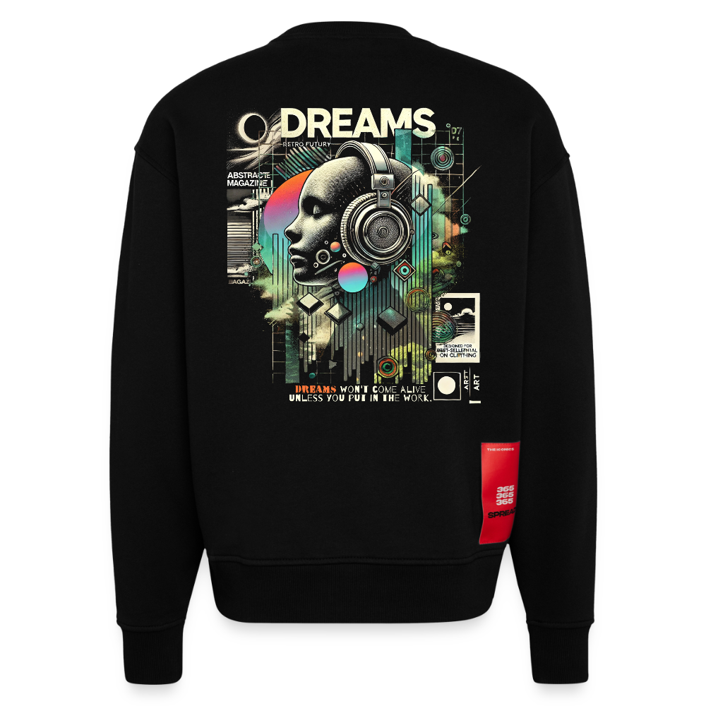 Harmonian, Fantasie, 1st | Heavyweight Oversized Bio Sweater, Unisex - SOLID BLACK