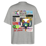 Orvathar, Fernseher, 1st | Blaster, Oversize Bio T-Shirt, Unisex - Grau meliert