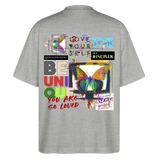 Orvathar, Fernseher, 1st | Blaster, Oversize Bio T-Shirt, Unisex - Grau meliert