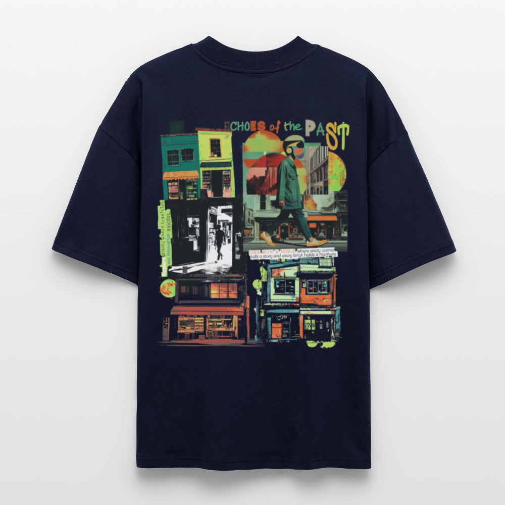 Ganesha, Geschäfte, 1st | Blaster, Oversize Bio T-Shirt, Unisex - Navy