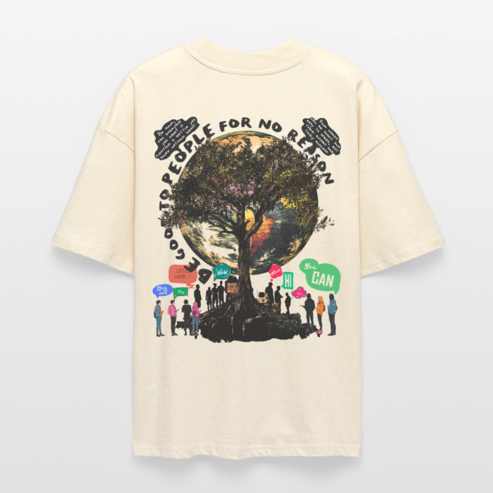 Thalvion, Baum, 1st | Blaster, Oversize Bio T-Shirt, Unisex - Weißgrau