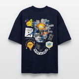 Rhean, Glühbirne, 1st | Blaster, Oversize Bio T-Shirt, Unisex - Navy