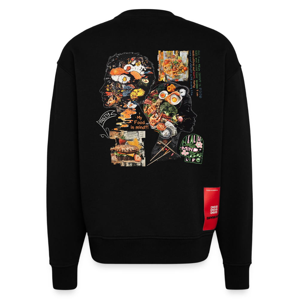 Atalantan, Essen, 1st | Heavyweight Oversized Bio Sweater, Unisex - SOLID BLACK