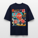 Solvarion2, Stopp, 1st | Blaster, Oversize Bio T-Shirt, Unisex - Navy