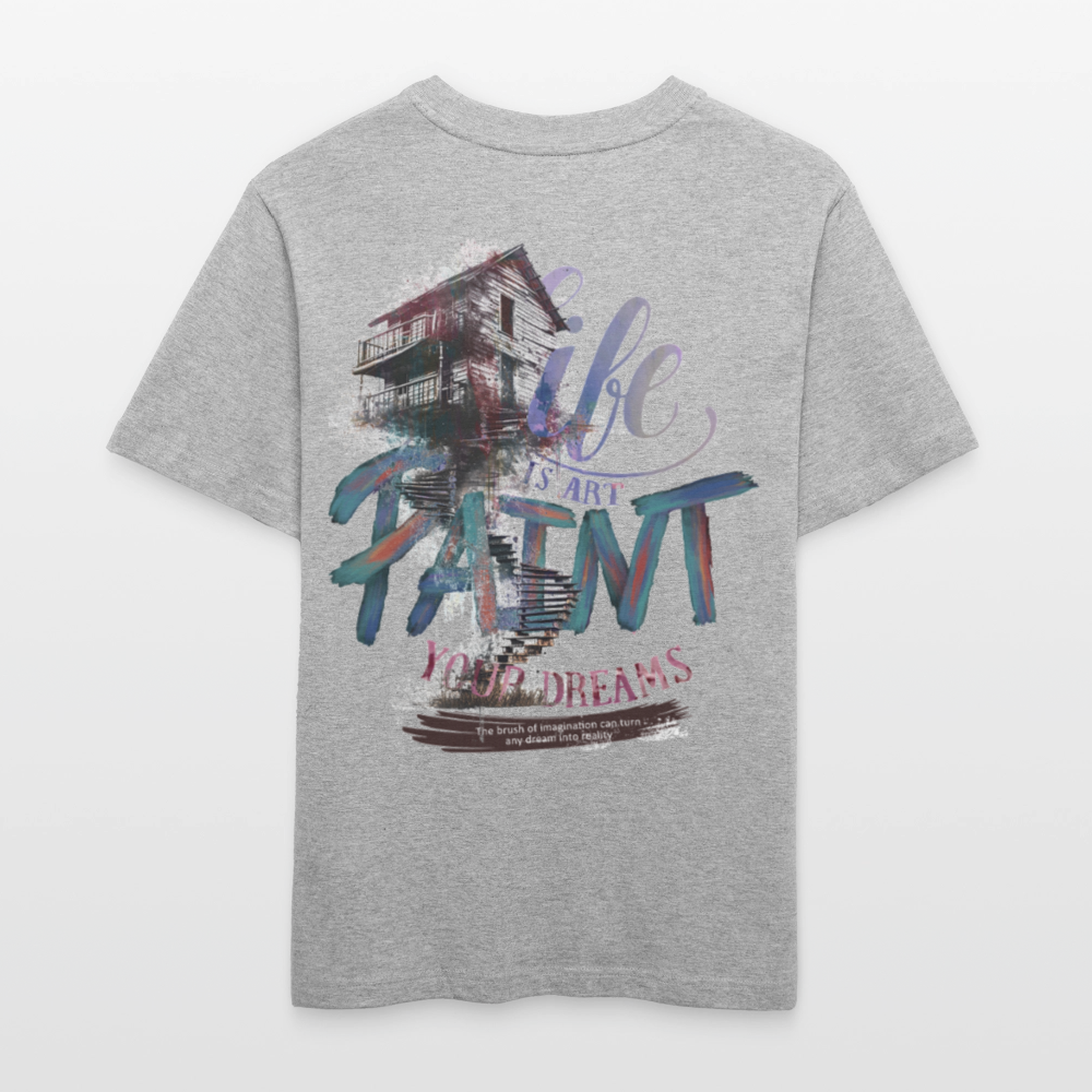 Ignisvar, Haus, 1st | Essential, Relaxed Fit Unisex Bio T-Shirt - Grau meliert